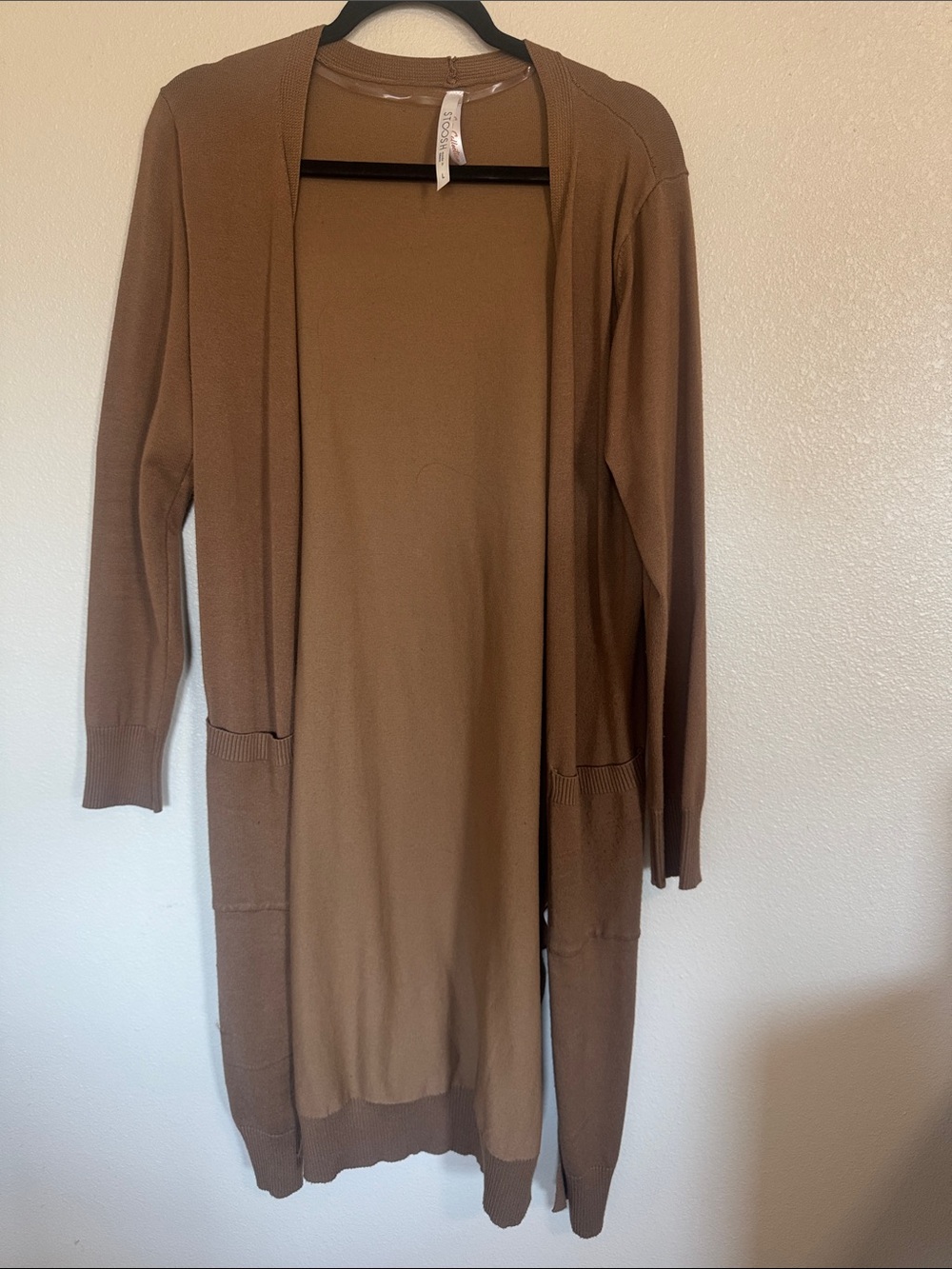 Long Open Front Brown Women's Cardigan Sweater